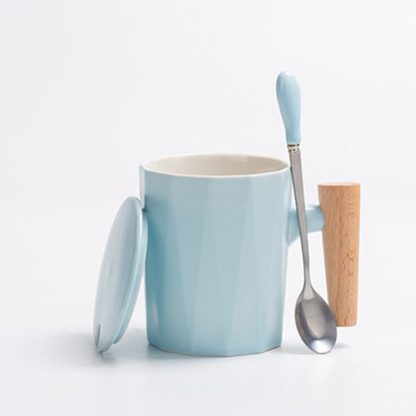 360ml木柄磨砂咖啡杯組-可印logo