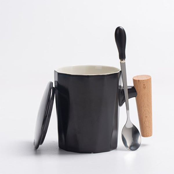 360ml木柄磨砂咖啡杯組-可印logo