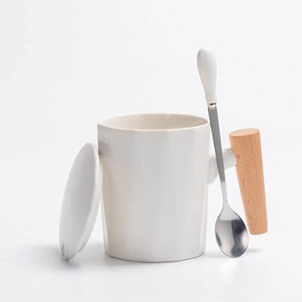 360ml木柄磨砂咖啡杯組-可印logo