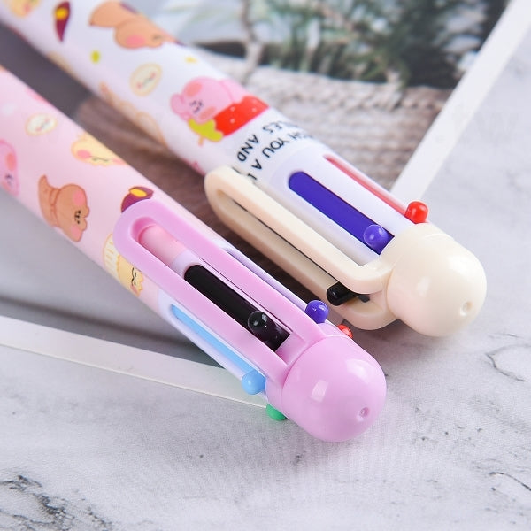 6色塑膠粗桿圓珠筆