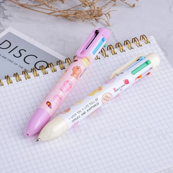 6色塑膠粗桿圓珠筆