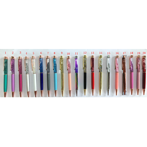 旋轉式流動亮片水晶金屬筆