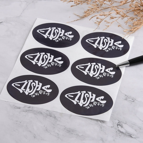 橢圓形超黏銅版貼紙