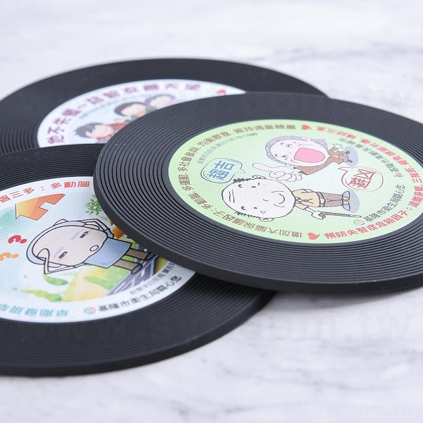創意黑膠光碟杯墊