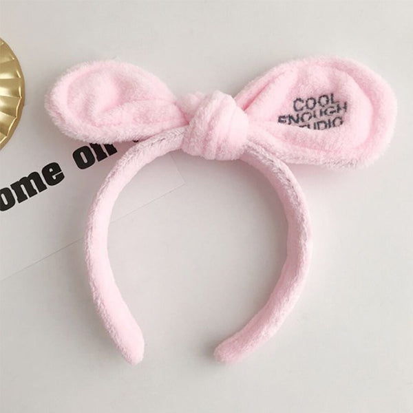 絨毛兔耳朵洗臉髮箍