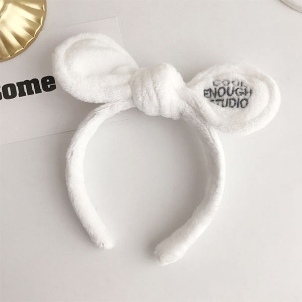 絨毛兔耳朵洗臉髮箍