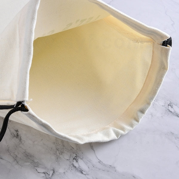 米色帆布束口袋後背包