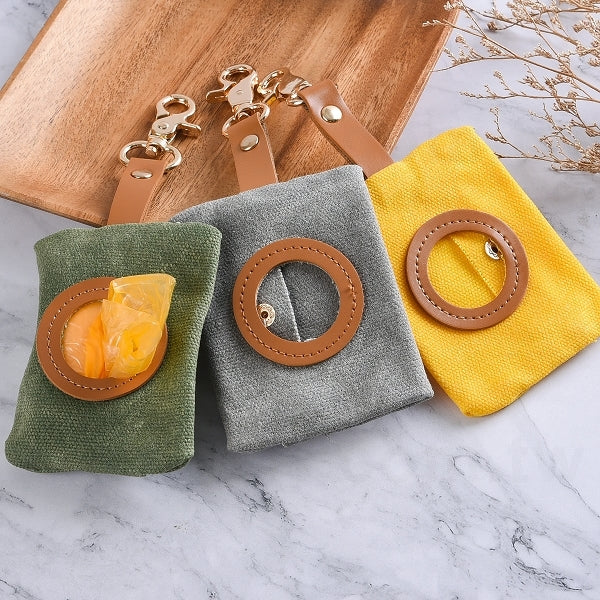 簡約風帆布寵物撿便袋