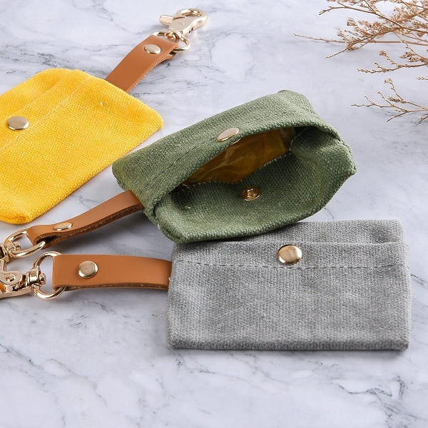 簡約風帆布寵物撿便袋