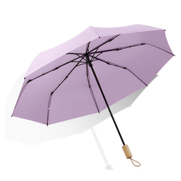 小清新純色木柄摺疊傘