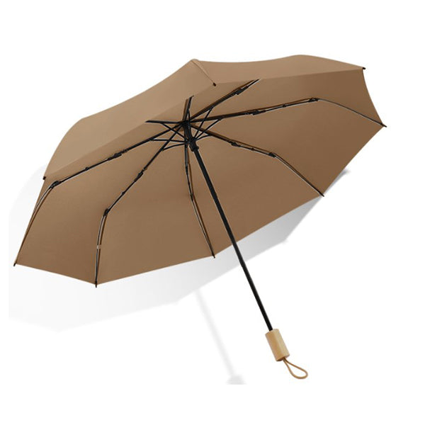 小清新純色木柄摺疊傘