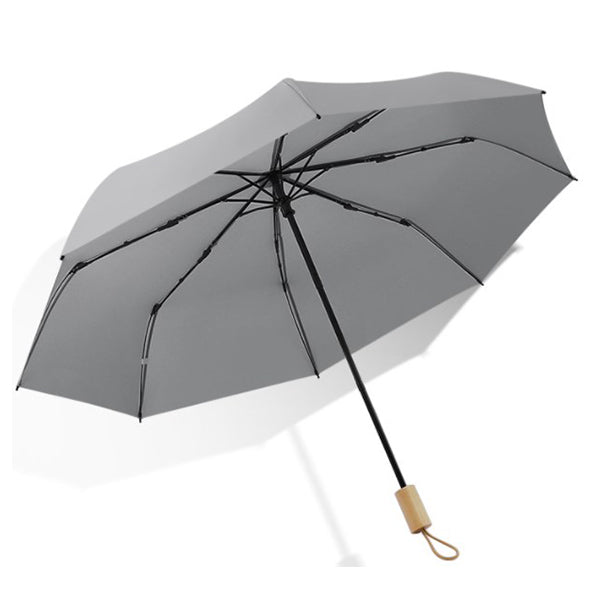 小清新純色木柄摺疊傘