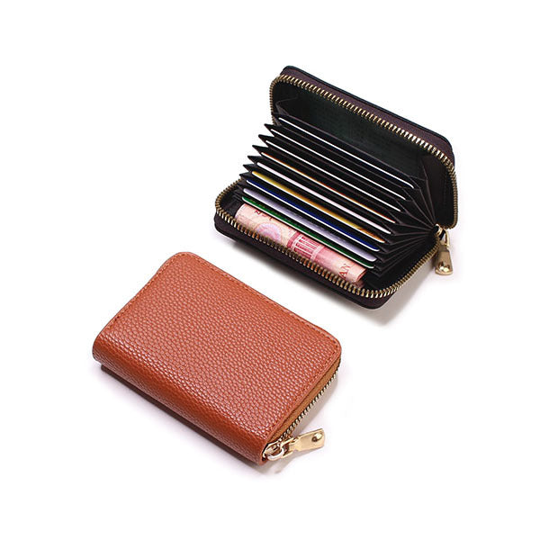 PU荔枝紋風琴卡包