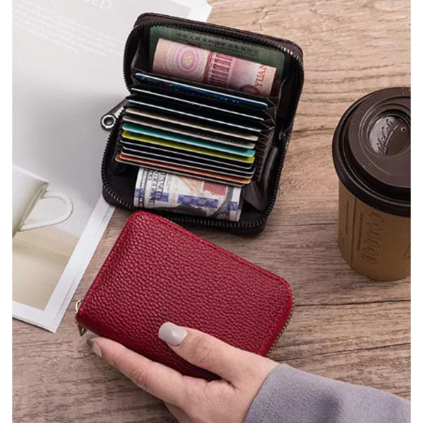 PU荔枝紋風琴卡包
