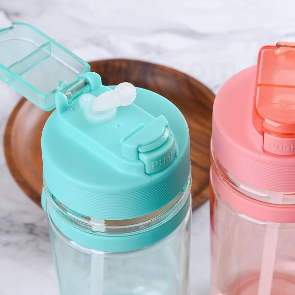 600ml單層彈蓋吸管杯