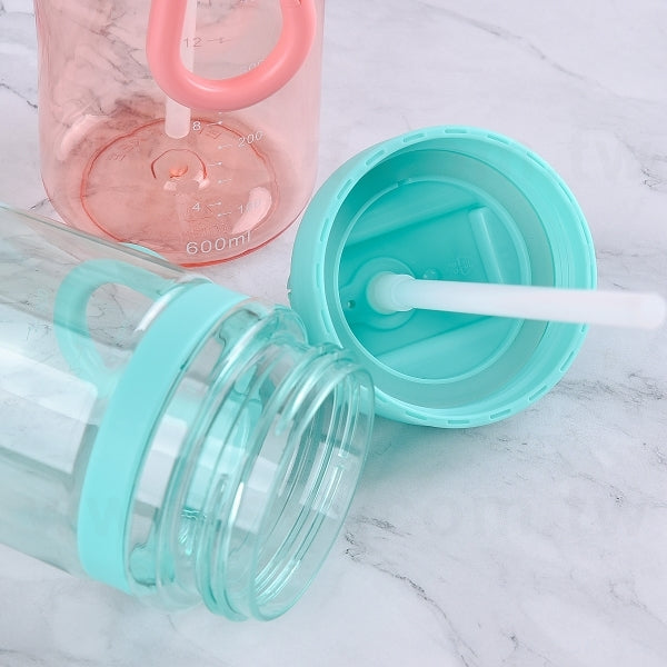 600ml單層彈蓋吸管杯