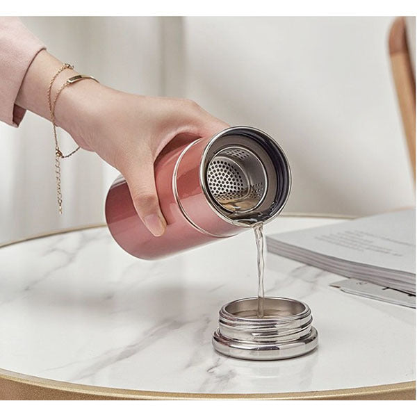 304不鏽鋼茶水分離保溫杯430ml