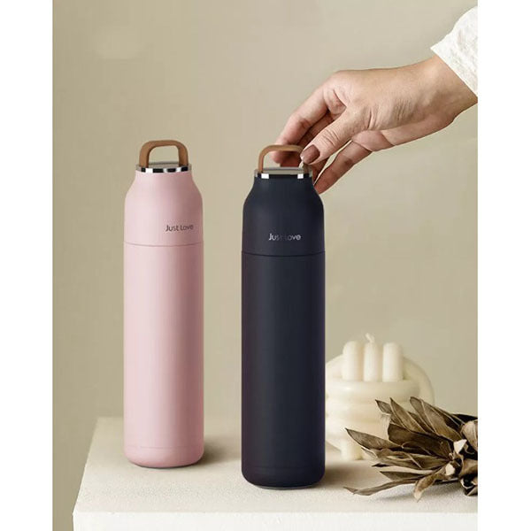 304不鏽鋼硅膠軟提手保溫杯500ml