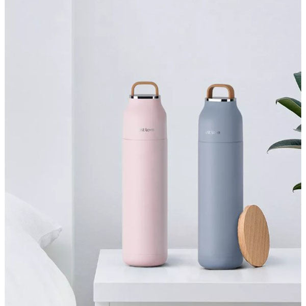 304不鏽鋼硅膠軟提手保溫杯500ml