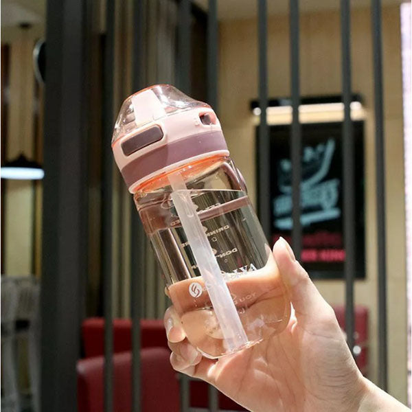 潮流運動塑膠鴨嘴帶吸管杯650ml