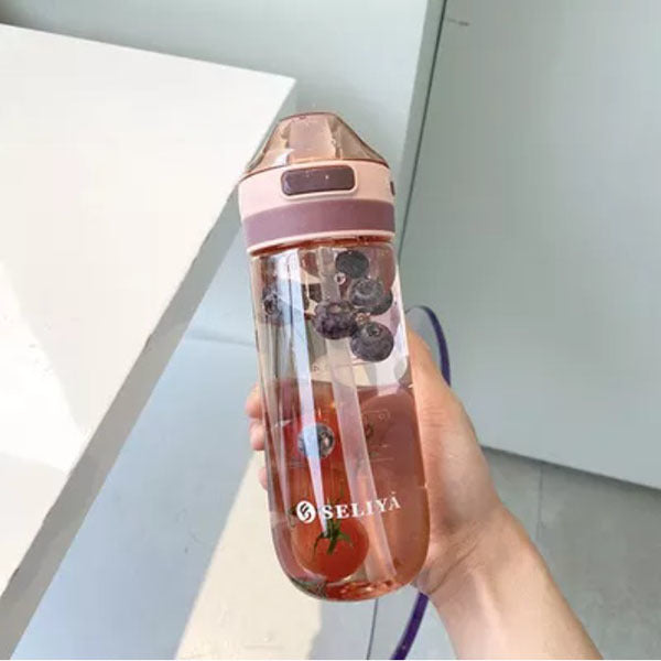 潮流運動塑膠鴨嘴帶吸管杯650ml