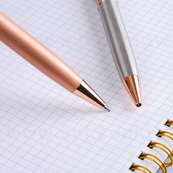 玫瑰金旋轉式金屬筆
