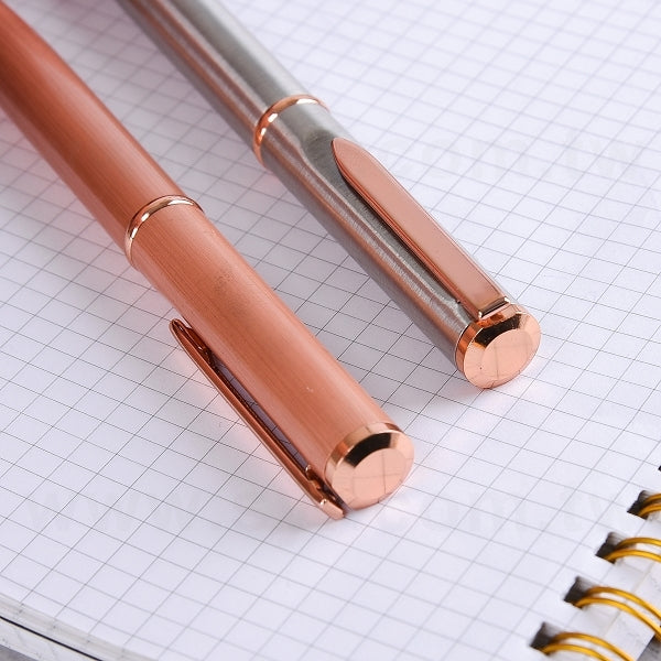 玫瑰金旋轉式金屬筆