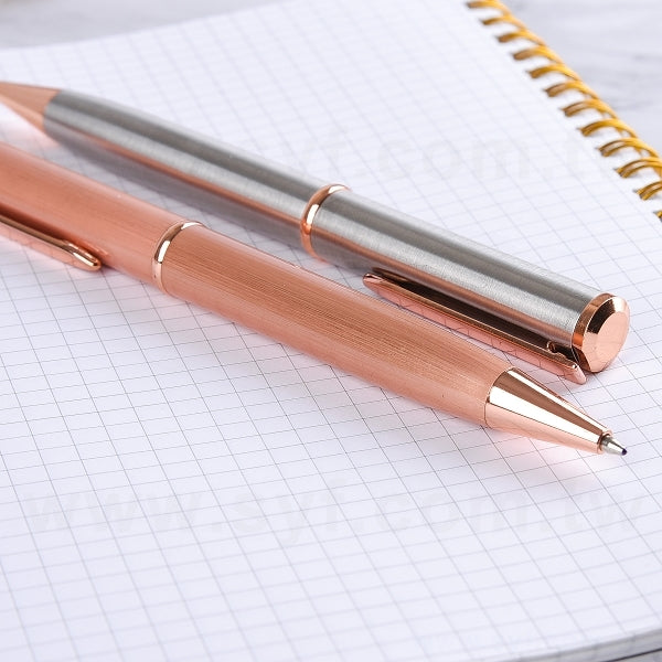 玫瑰金旋轉式金屬筆