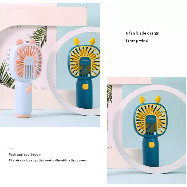馬卡龍色療癒系USB充電小風扇-可印LOGO