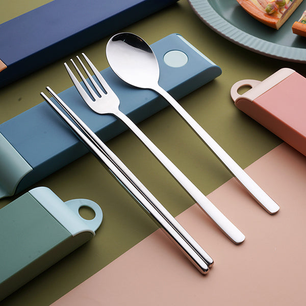 3件組|304不鏽鋼餐具 (靜音卡扣)