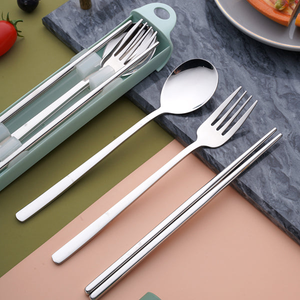 3件組|304不鏽鋼餐具 (靜音卡扣)