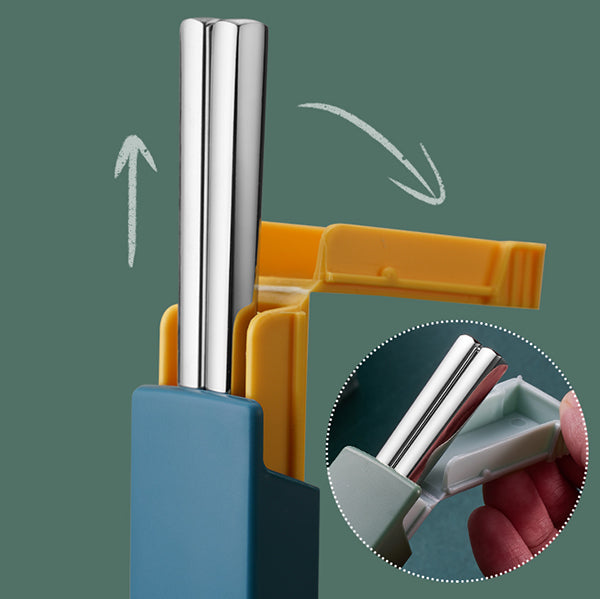 1件組|304不鏽鋼餐具|筷子(靜音卡扣)