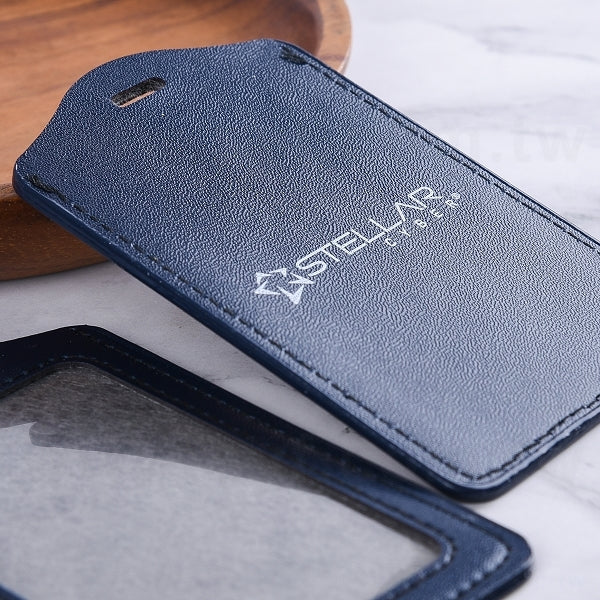 仿皮透明識別證皮套直式