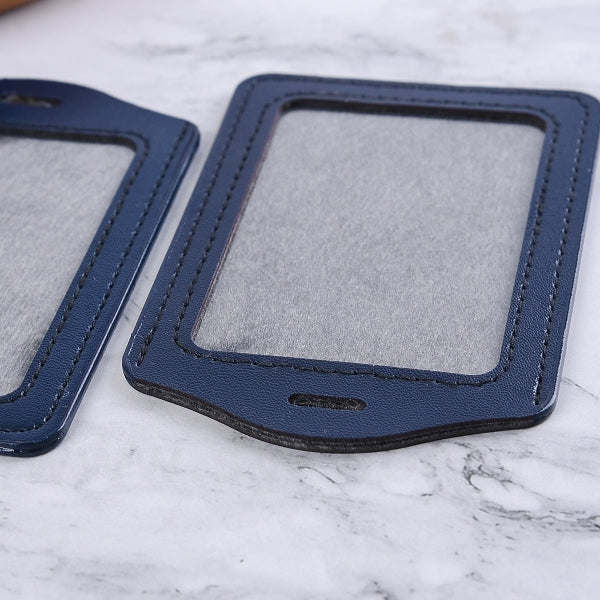 仿皮透明識別證皮套直式