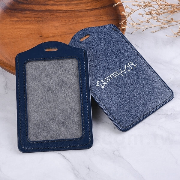 仿皮透明識別證皮套直式