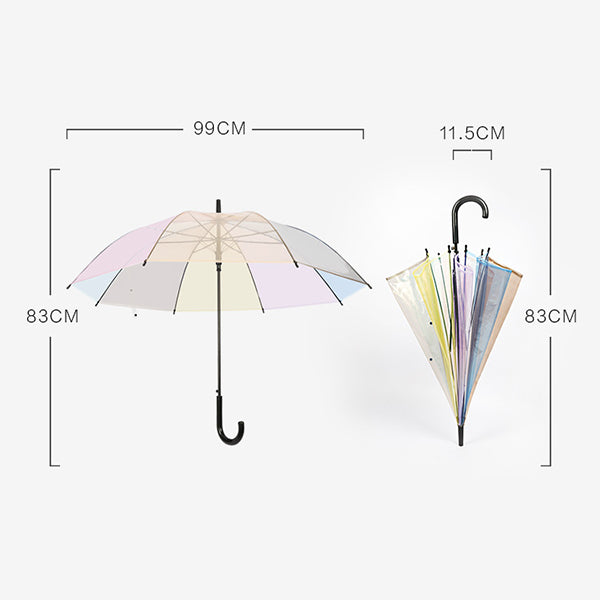 23吋透明8骨堅固橡膠直傘