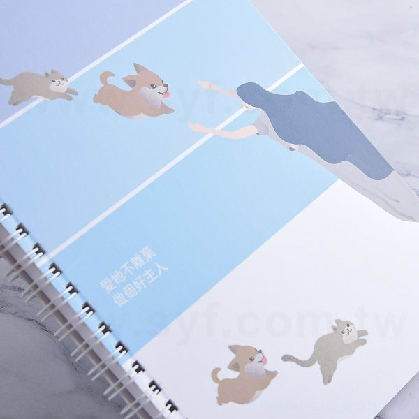 A5銅西卡彩色印刷環裝筆記本