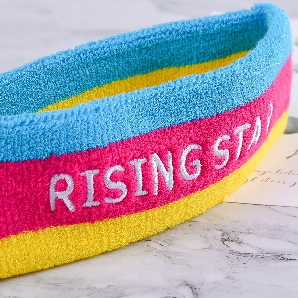 排汗運動棉質髮帶-三色條紋款