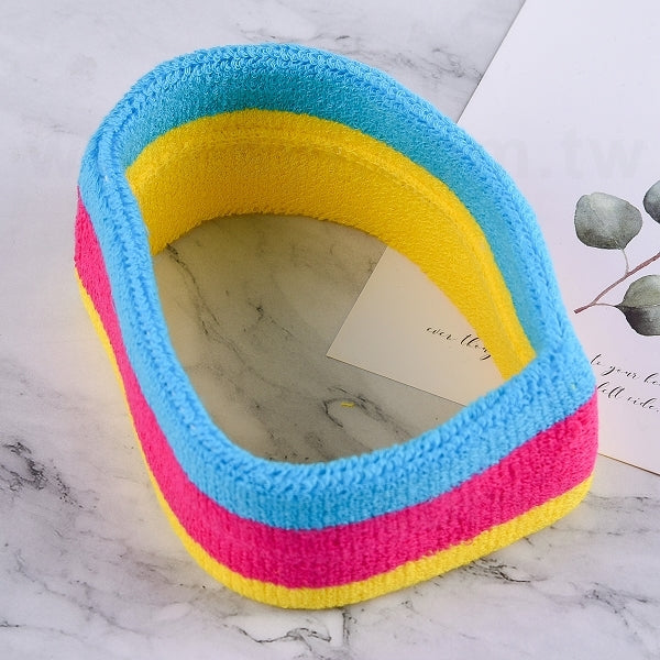 排汗運動棉質髮帶-三色條紋款