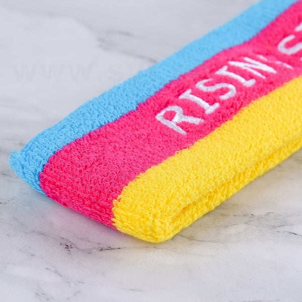 排汗運動棉質髮帶-三色條紋款