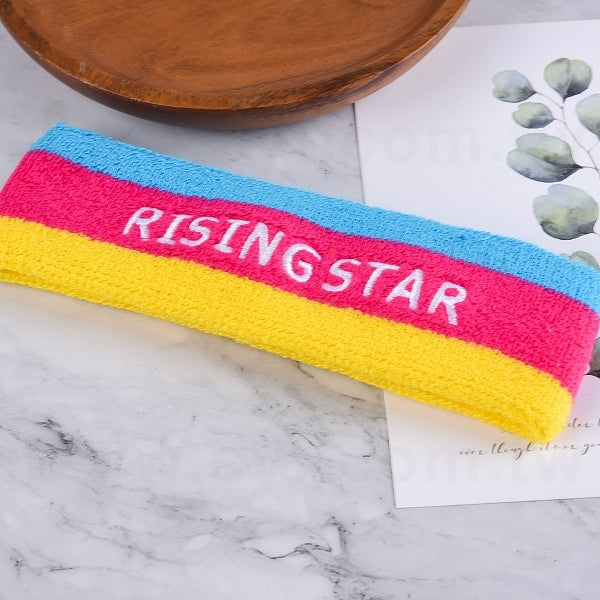 排汗運動棉質髮帶-三色條紋款