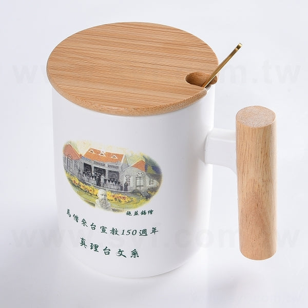 350ml竹蓋木把手陶瓷馬克杯