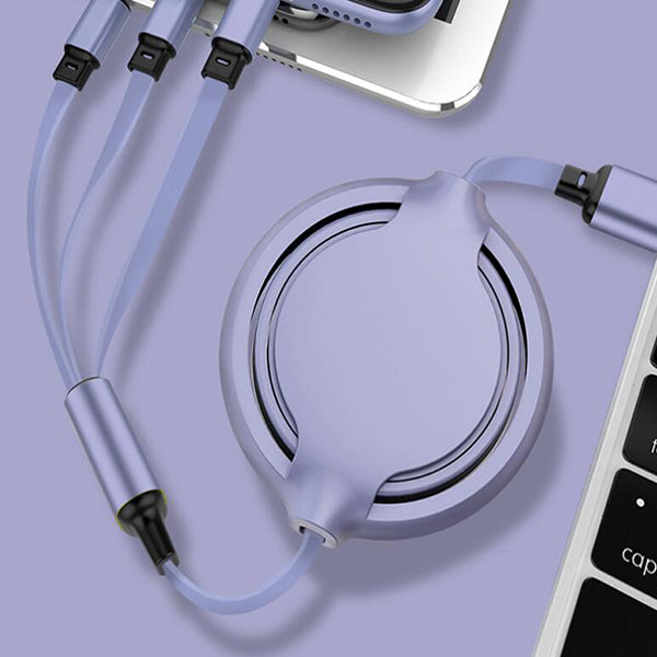 客製三合一伸縮充電線-蘋果、安卓、Type-C接頭