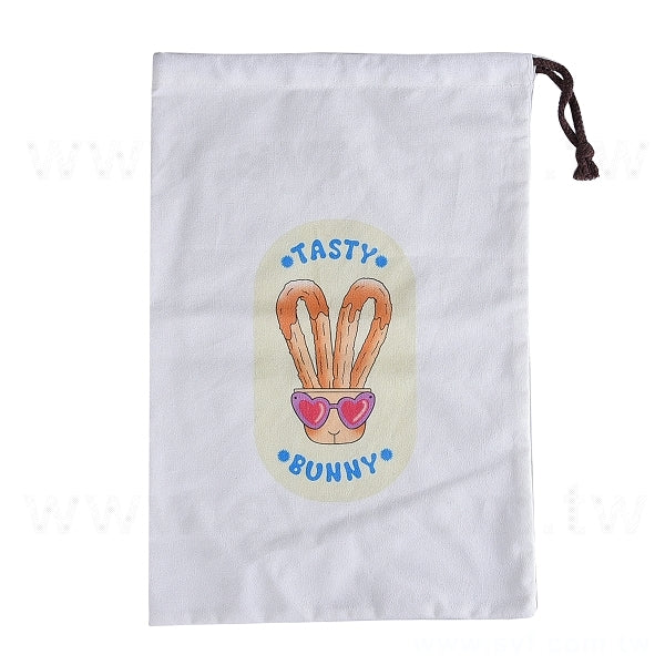 8安滌淪白色帆布束口袋