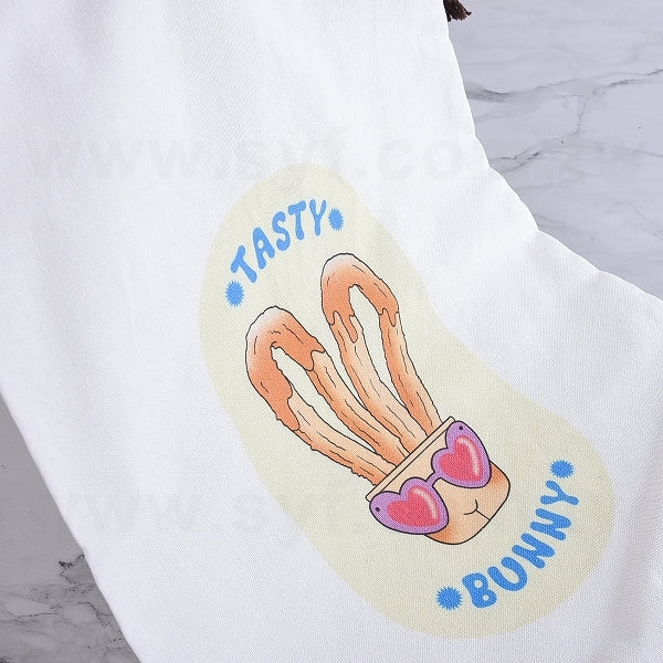 8安滌淪白色帆布束口袋