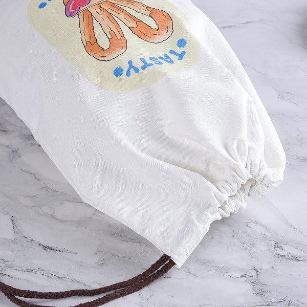 8安滌淪白色帆布束口袋