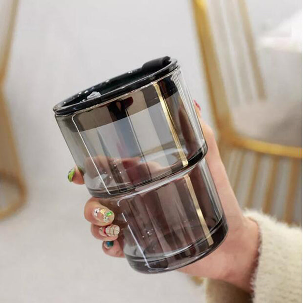 北歐450ml玻璃吸管杯