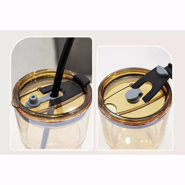 北歐450ml玻璃吸管杯