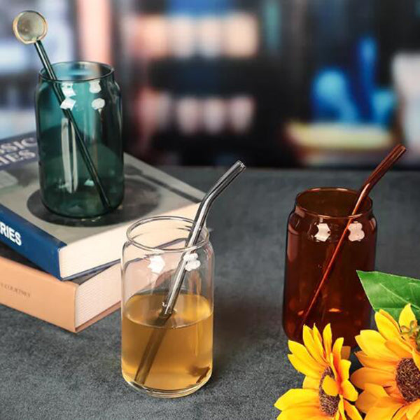 480ml木蓋玻璃吸管杯