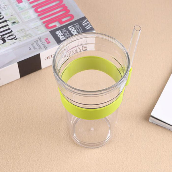 小樹苗造型320ml塑料吸管杯